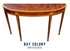 New ListingMahogany & Satinwood Demilune Console Table / Sofa Table by Councill Craftsmen