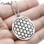 MENDEL Stainless Steel Flower of Life Sacred Geometry Charm Pendant Necklace