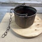 Vintage Hammered Copper Hanging Cauldron Planter Pot 8 1/4x6