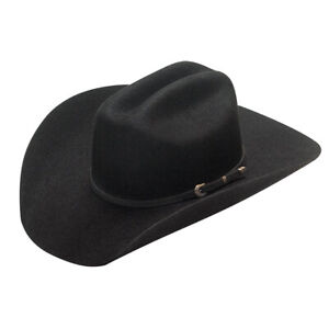 Twister BLACK ~100% Wool FELT HAT~ Western, Cowboy, Rancher, Strait