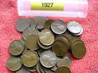 1927-P LINCOLN WHEAT CENT PENNY ROLL, 50 nice coins