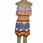 GLAM Polyester Light Weight Off The Shoulder Sun Dress Womens Size S Casual New