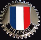 FRANCE FLAG CAR GRILLE BADGE CHROME EMBLEM PARIS FRENCH EIFFEL TOWER