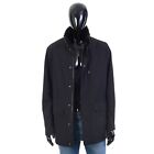 BRIONI 5250$ Black Silk Performa Field Jacket, Cashmere Lining, Shearling Collar