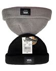 VANS OFF THE WALL Newborn-Baby Boy Beanie Hats 2-Pack Set Black & Grey O/S, NWT
