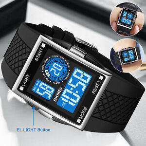 Waterproof Men's Military Watch LED Digital Backlight Sports Tactical Wristwatch