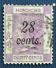 New ListingHONG KONG 1876-77 QV 28 cents on 30c Used SG#21 HK4289