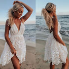 Womens Backless Sleeveless Bohemia Mini Dress Summer Beach Party Short Sundress