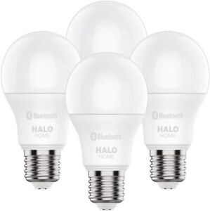 4-Pack Halo Home A19 Dimmable CCT Smart LED Light Bulb HHA19089BLE40A-4PK