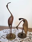 Solid Brass Pair of Crane Birds by Leonard of Korea 60's - 70's Mid Century VTG