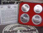 1976 Montreal Olympic TRACK & FIELD Silver 4 Coin Set SERIES IV .925 Case & COA