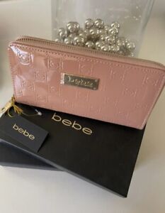 100% AUTHENTIC NWT BEBE LOGO PRINTED WALLET WITH BOX