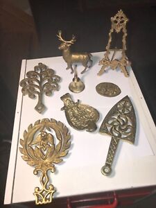 Z88 Vintage Lot of Brass  Items Trinkets Figurines Deer
