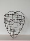 Silver Wire Metal Heart Shaped Wall Pocket Rustic Shabby Chic Farmhouse Decor