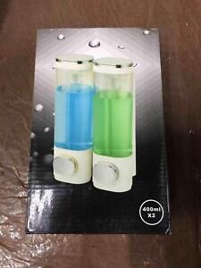 2 Chamber Shampoo and Conditioner Dispenser for Shower Wall Soap Dispenser