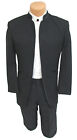 Men's Black Mandarin Nehru Collar Tuxedo Jacket with Satin Trim Formal Suit 40R