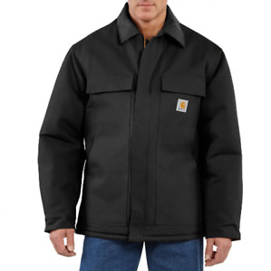 Carhartt Black Firm Duck Loose Fit Insulated Traditional Coat Warmth L - Regular