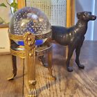 Vtg Brass Paperweight Candle Orb Plant Holder Stand Lions Feet 5 inch Pre-Owned