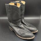Justin black leather pull on work boots 3620 size 12