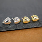 925 Sterling Silver Cute Heart Small Huggie Hoop Earrings for Kids Women A4112