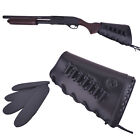 Handmade Black Leather Shotgun Buttstock Shell Holder Cover for 16GA Left Handed