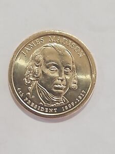 2007 D James Madison Presidential Dollar Brilliant Uncirculated US Mint Coin!