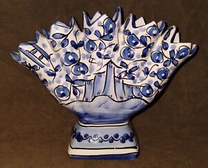 Vintage Signed Andrea By Sadek Tulipiere Hand Painted Regency-Style Ceramic Vase