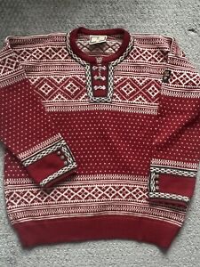 Dale of Norway Classic Wool Sweater Nordic Pullover Henley Sz XL - Unisex