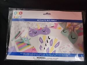 Unicorn Party Supplies Birthday Kit Activity Set For 4  (T10)