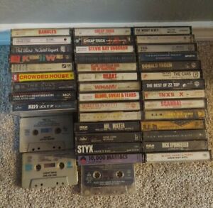 LOT OF 40 CASSETTES 70's 80's Rock, Pop, New Wave - Yes, INXS, Styx, Heart etc