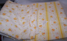 Vintage Springmaid No Iron Percale Full Flat & Fitted Sheet -white w yellow
