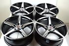 4 New DDR ST1 17x7.5 5x114.3 38mm Black Polished Face 17