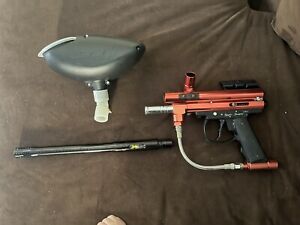 Used Spyder Compact Deluxe Paintball Java Edition .68 Cal Red + Barrell + Hopper