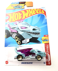 Hot Wheels Dragon Blaster Blue #140 140/250 - 2024 Hot Wheels Let's Race