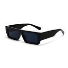 Original OG Narrow Dark Black Frame Rectangular Black Square Shades Sunglasses