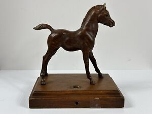Vintage Glen-Tech Lamp | Breyer Bay Proud Arabian Foal | Wood Grain BASE ONLY