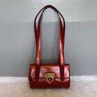 Moschino Redwall Vintage Red Patent Leather Shoulder Bag