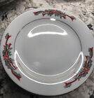 Fairfield Fine China Poinsettia Ribbon Salad/dessert/bread Plates Vintage Lot 4