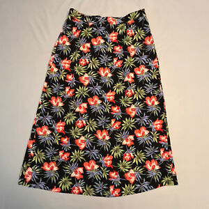 Sag Harbor Skirt Womens PM Petite Medium Multicolored Floral Elastic Back Zip