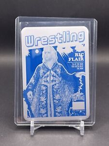 New Listing2024 Leaf Metal Legends Wrestling Ric Flair Periodicals WP-17 Cyan Plate 1/1