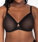 Curvy Couture 1311 Sheer Mesh Unlined Underwire Bra