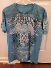 Archaic by Affliction T Shirt in Blue, Short Sleeve, Men's Size Large