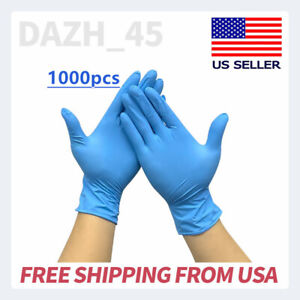 1000 Pcs Gloves Nitrile Examination Glove  Powder Free 4 Mil S-M-L-XL USA STOCK!