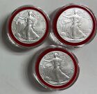 2022 - .999 - 1 oz. AMERICAN SILVER EAGLE IN AIR-TITE CAPSULE WITH RED RING