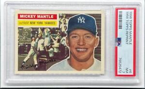 New Listing1996 Topps Mickey Mantle 1956 Reprint #6 PSA 7 NM New York Yankees