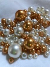 Floating Gold/Ivory Vase Filler Pearls 80pc,  Centerpieces, Table Scatter