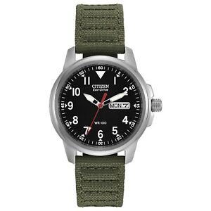 Citizen Eco-Drive Chandler Men's Calendar Black Dial Green 37mm Watch BM8180-03E