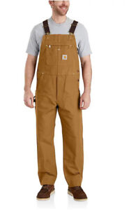 NWT Original Carhartt Relaxed Fit Duck Bib Pant Overall Brown PRIORITY SHIPPING