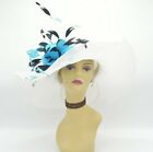 SD515 (White+More Colors) Kentucky Derby Church Wedding Easter Sinamay Dress Hat