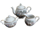 Vintage 1977 Avon Sales Award Currier & Ives Grist Mill Porcelain Teapot Set
